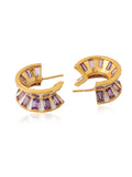 Zirconia Baguette Hoop Earring