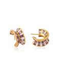 Zirconia Baguette Hoop Earring