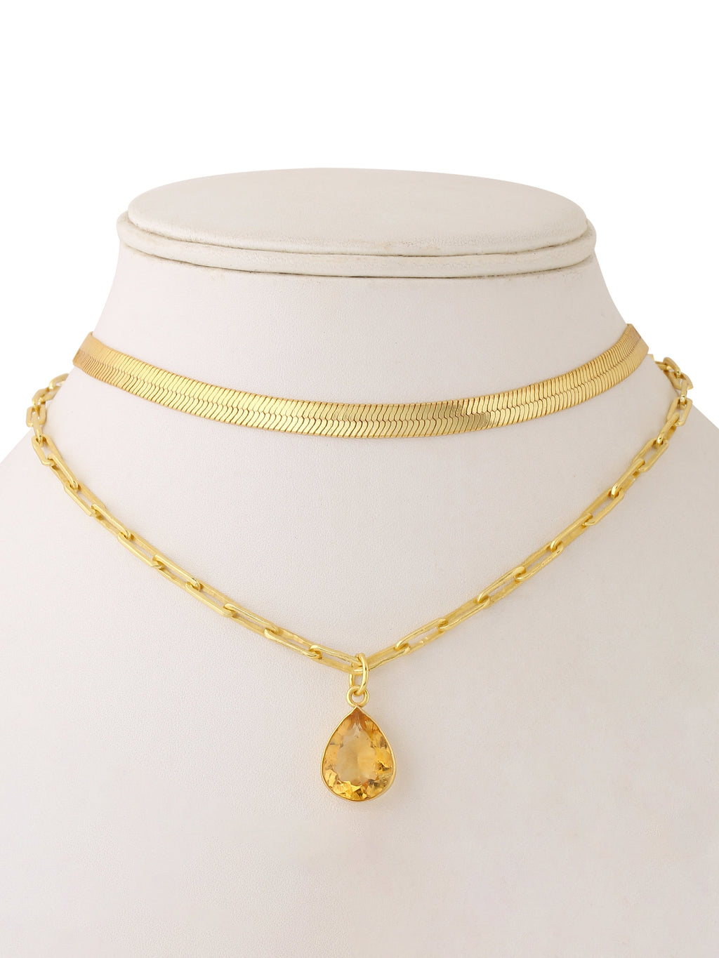 Double layer Citrine Necklace