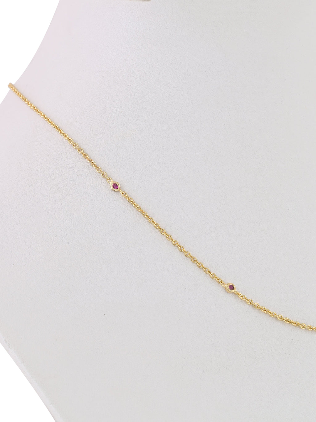 Double layer Ruby Evil Eye Necklace