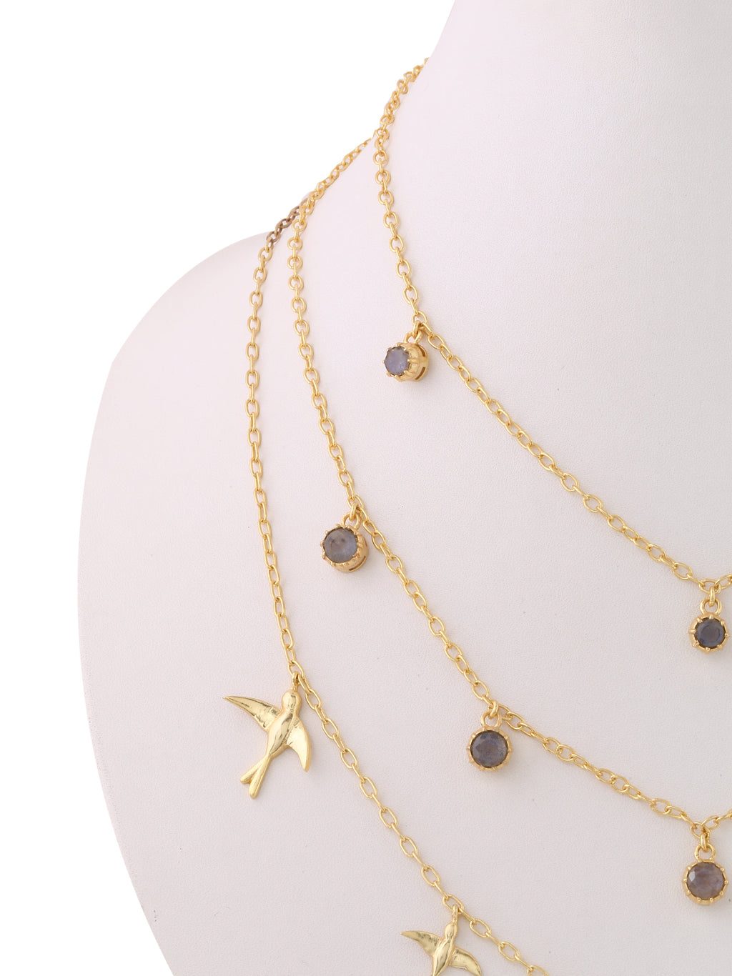 Multi Strand Birdy Chain Necklace.