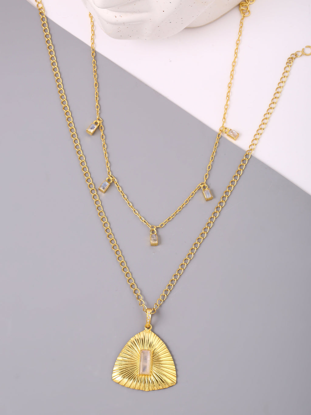 Double layer Moonstone necklace