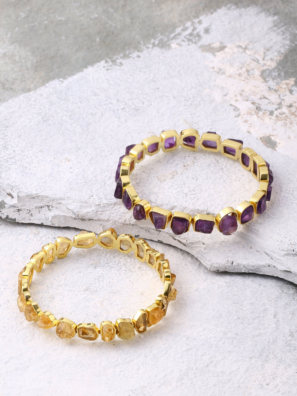 Rough Amethyst Citrine Bangle