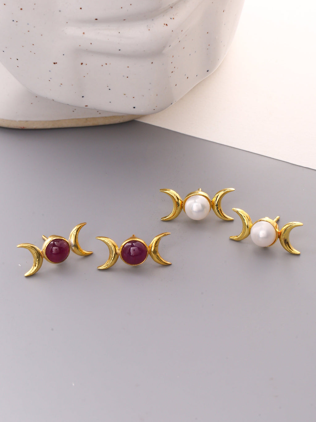 Ruby/Pearl Studs