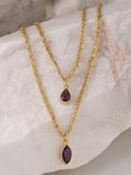 Double Layer Amethyst Necklace