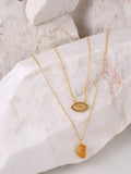 Raw Stone Evil Eye Pendant