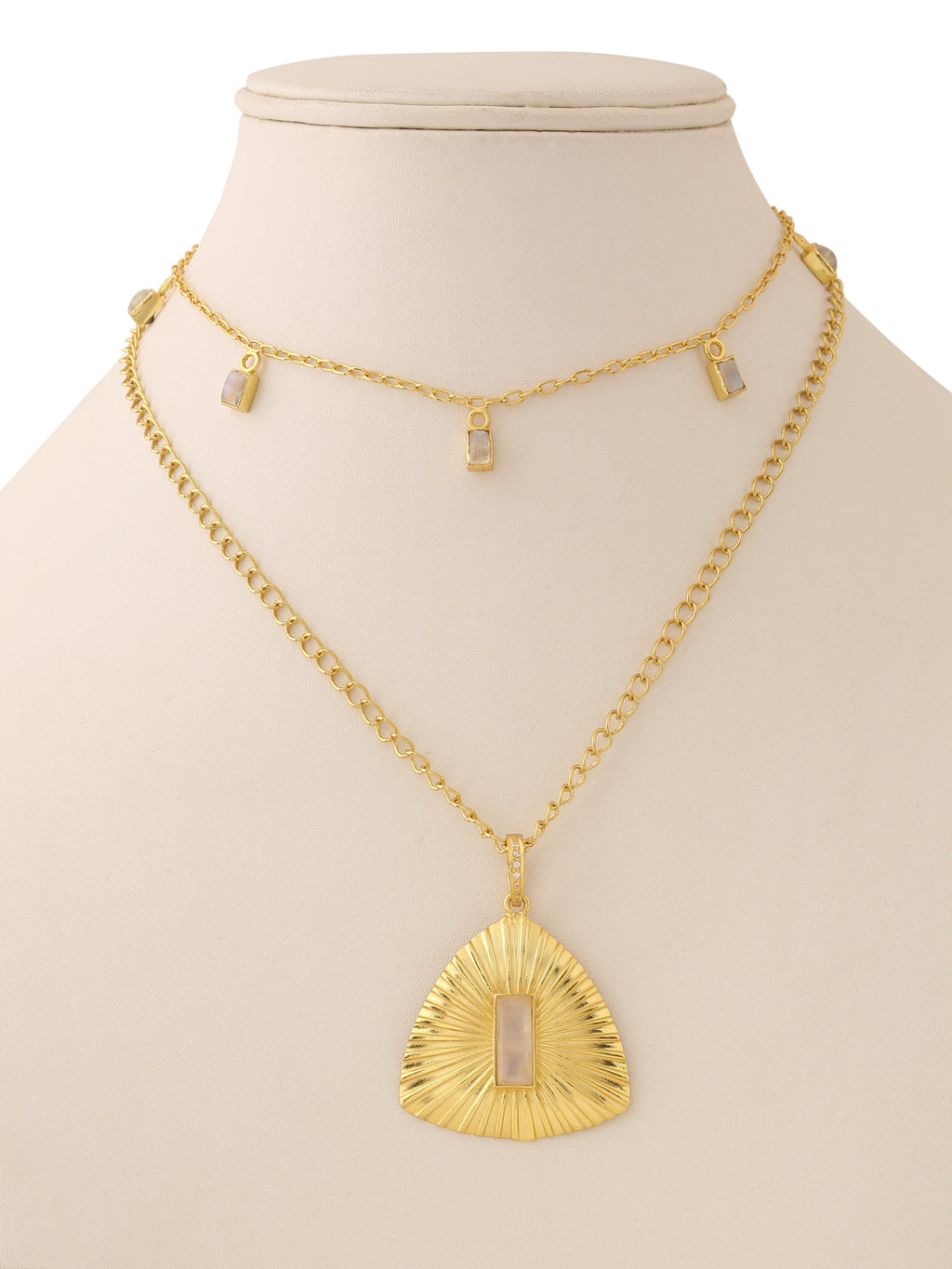 Double layer Moonstone necklace