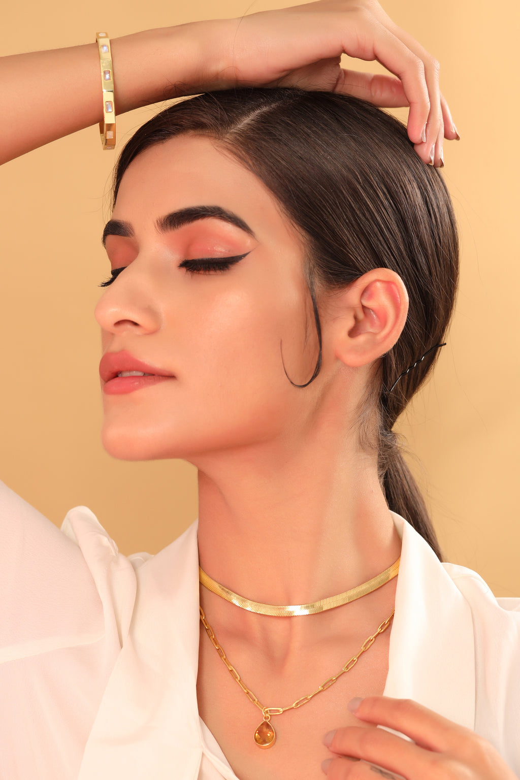 Double layer Citrine Necklace