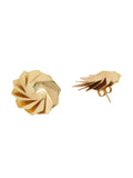 Golden Spiral Statement Stud Earrings