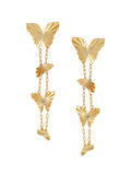 Golden Butterfly Cascade Earrings