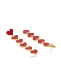 Sweet Six Hearts Enamel Earring