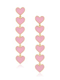 Sweet Six Hearts Enamel Earring