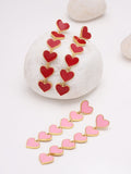 Sweet Six Hearts Enamel Earring