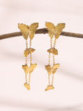 Golden Butterfly Cascade Earrings
