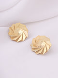 Golden Spiral Statement Stud Earrings