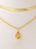 Double layer Citrine Necklace