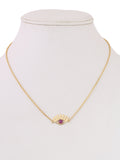 Double layer Ruby Evil Eye Necklace