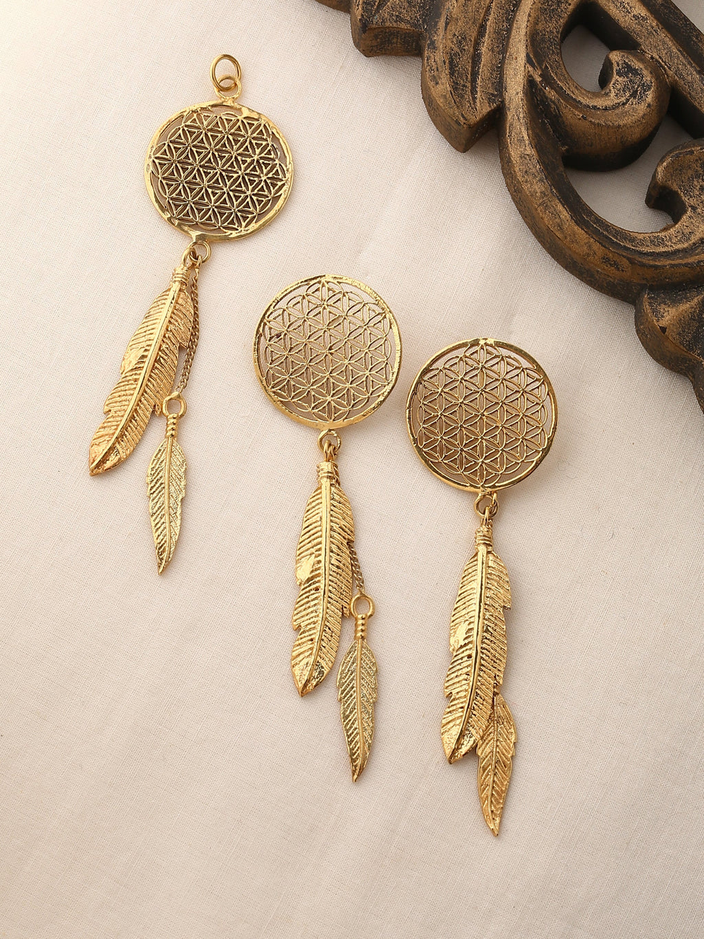 Natural Wood Dream Catcher Earrings – Dream Works By Marlo