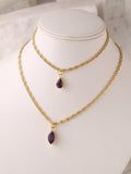 Double Layer Amethyst Necklace